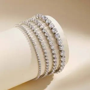 New Fashion Dainty Link Chain Jewelry Bracelets Stainless Steel Gold Plated Zircon Bracelet for Women