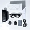 Gafas de sol + lentes bloqueadoras de luz azul - Estuche de carga negro
