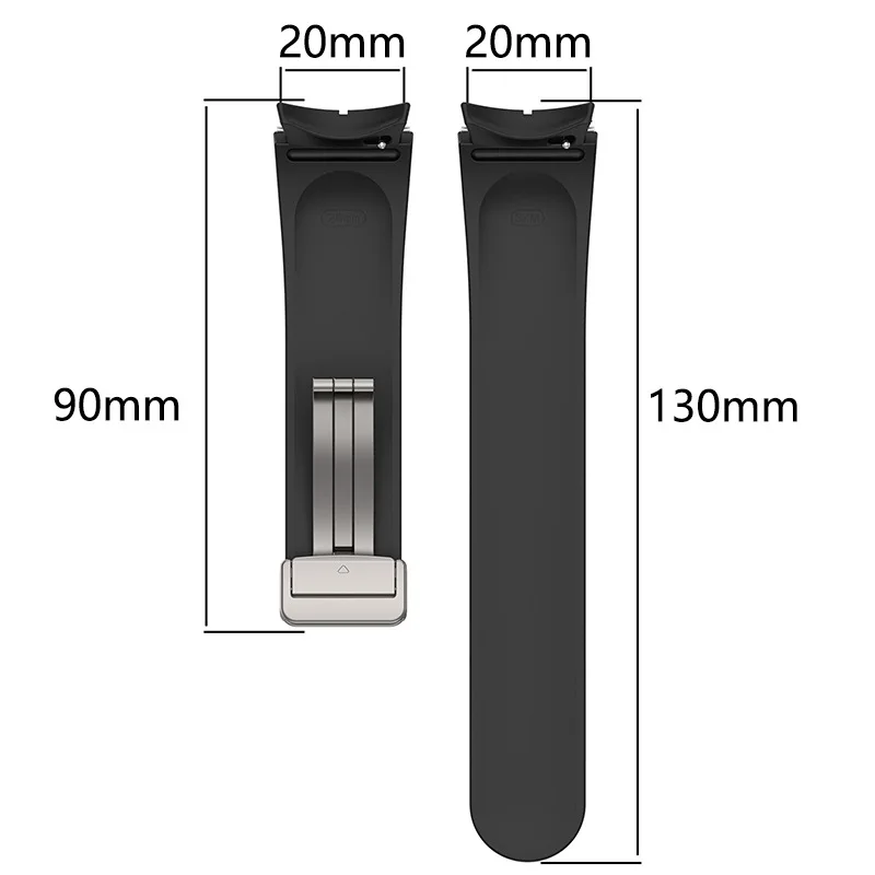 Magnetic Buckles One Color Silicone Smart Watch Strap Press Button Connector for Samsung Watch 6 Watch Bands
