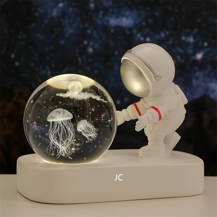 Optech Cloud Crystal Ball Table Night Lamp Ornament 3d Art Luminescent Starry Sky Crystal Glass Ball Ambient Table Light
