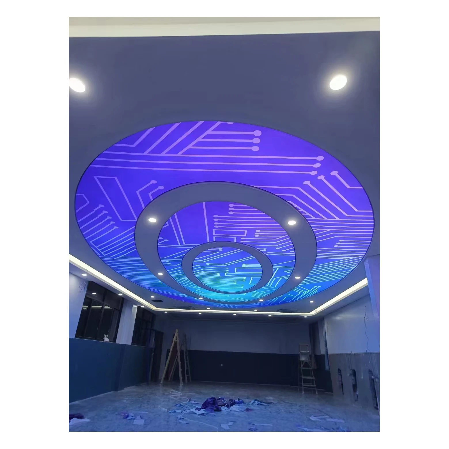 DC Power Supply Illuminated Hanging Frame Sign Tension Fabric Logo Extrusion Ceiling Light Box for Home Mall Company Advertising