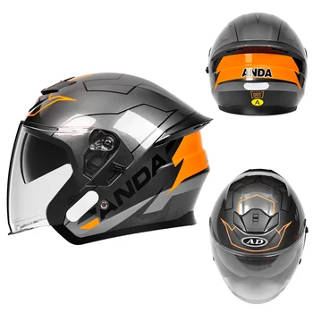 High Quality Four Season Universal ABS Motorcycle Half Face Helmet Customized Dual Mirror Design AD Factory