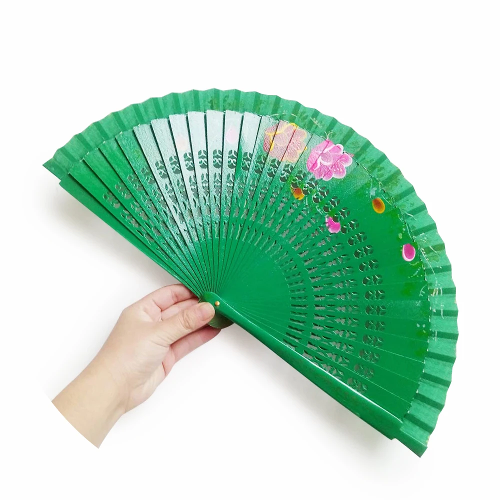 
 2019 деревянный веер ручной росписи с различными цветами и цветами  