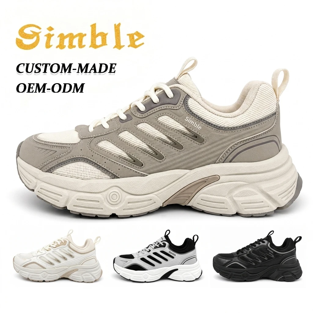 Breathable Light Mesh Chunky Thick Sole Shock Resistant OEM ODM Custom for Urban Daily Outdoor Men Fashion Dad Sneakers