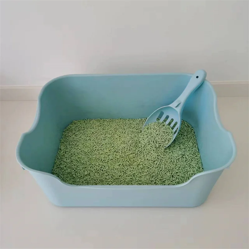 Large Square Easy Cleaning Cat Litter Box Eco Friendly Plastic Cats Sandbox Toilet Pet Cleaning