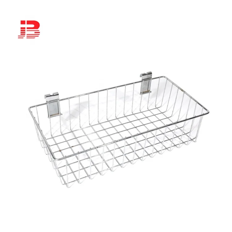 Rectangular Metal Kitchen Mesh Wire gridwall Basket for storage