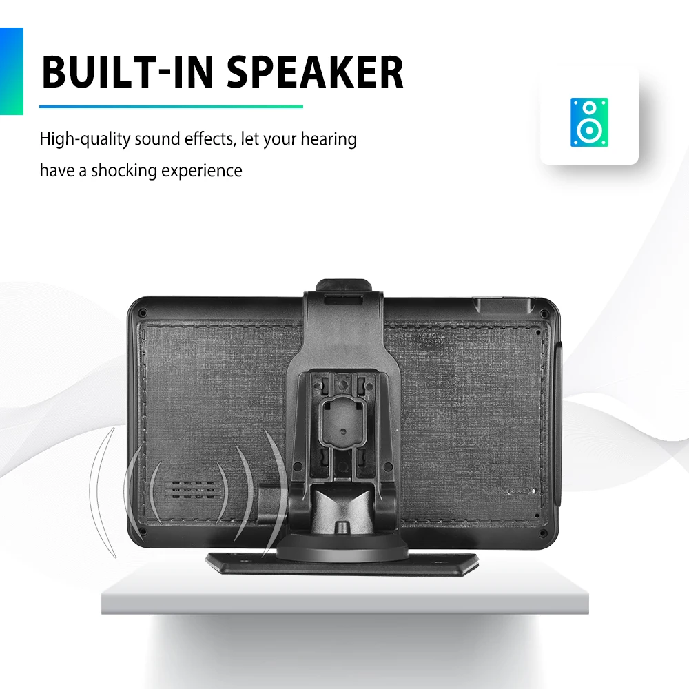 Podofo 7'' Portable Car Radio Stereo Autoradio Wireless Carplay Android Auto Wifi BT Touch Screen Smart Monitor Tablet TV
