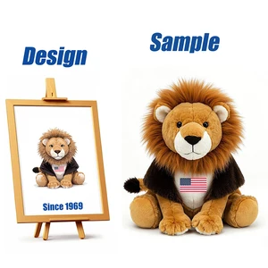 Shengye Stuffed Doll Plushie Toy Customized Safe 5" 6" 7" 8" 9" 10" 12" 14" Stuffed Jungle Animal American Flag Lion Plush Toy
