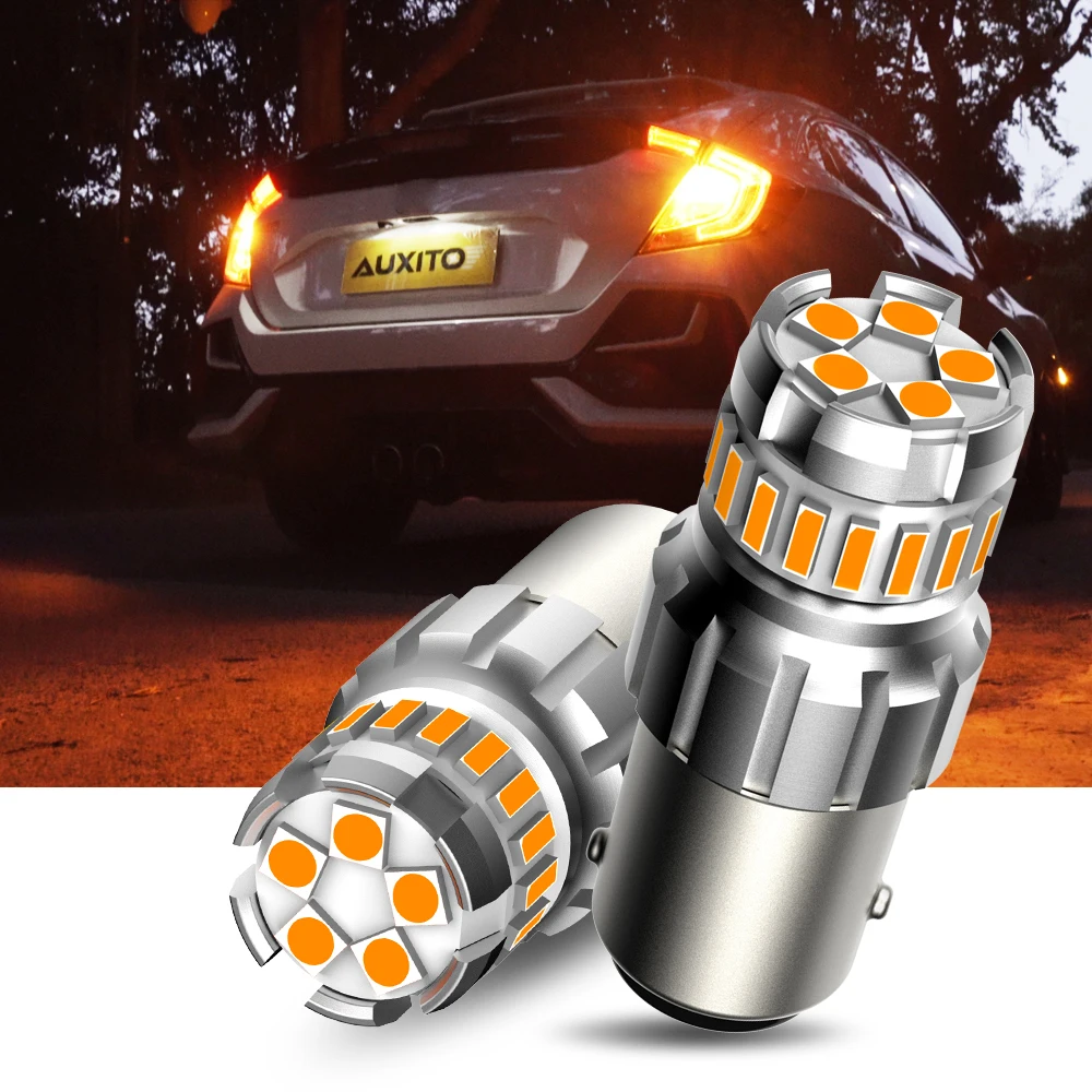 AUXITO 1157 LED Amber Yellow Turn Signal Bulbs – Error Free, 2400LM Total, 2-Pack