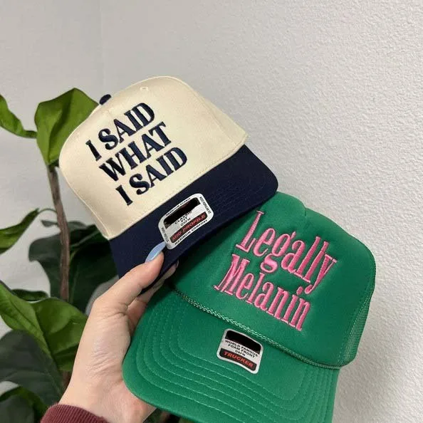 OTTO Green and Pink Hat with Chain Detail Lake Babe Trucker Hat With Chain: Summer Boating Cap - Etsy main image 2