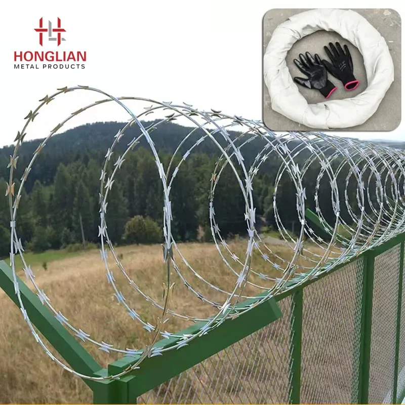 High-quality Pointed Factory Price Boundaries Wall Razor Wire Pvc Coated Concertina Galvanized Fence Razor Wire