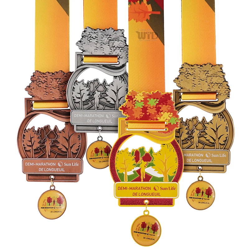 Medalhas de Metal Coloridas Personalizadas, Artesanato em Metal para Corridas, Desafios Esportivos, Medalha de Finalista de Alta Qualidade