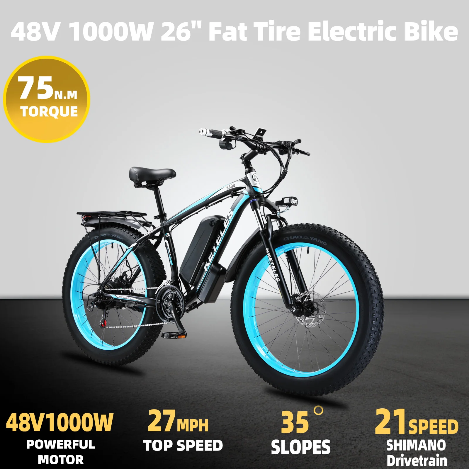 Us Fastest Delivery K800 13ah Keteles Cheap Electric Bicycle 75n.m ...