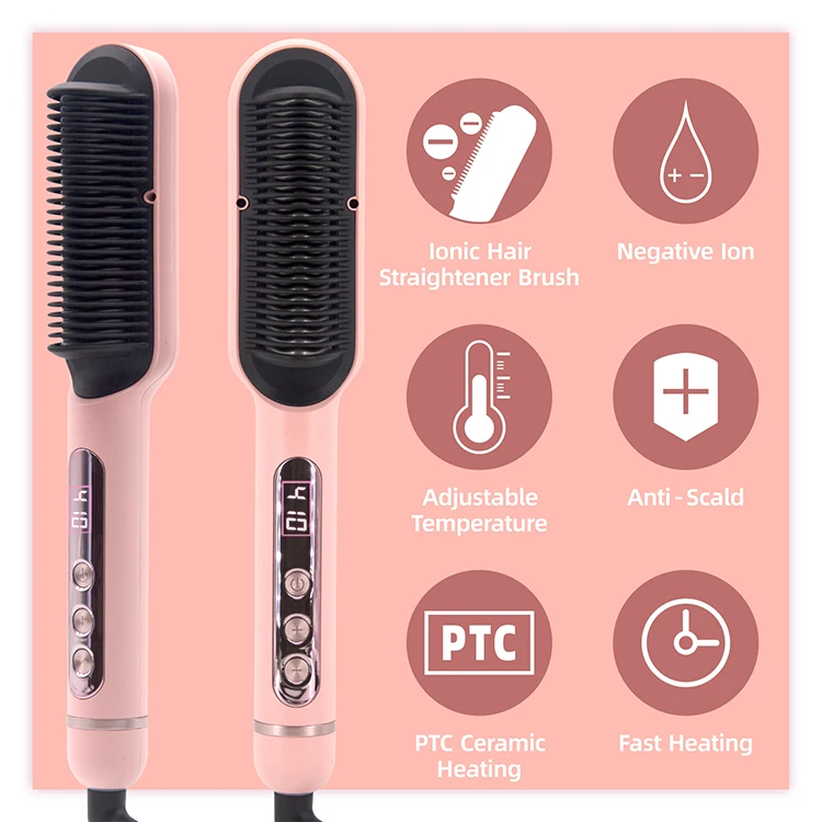 Menarda 2023 410f 40 Millions Negative Ion Hair Straightener Brush For