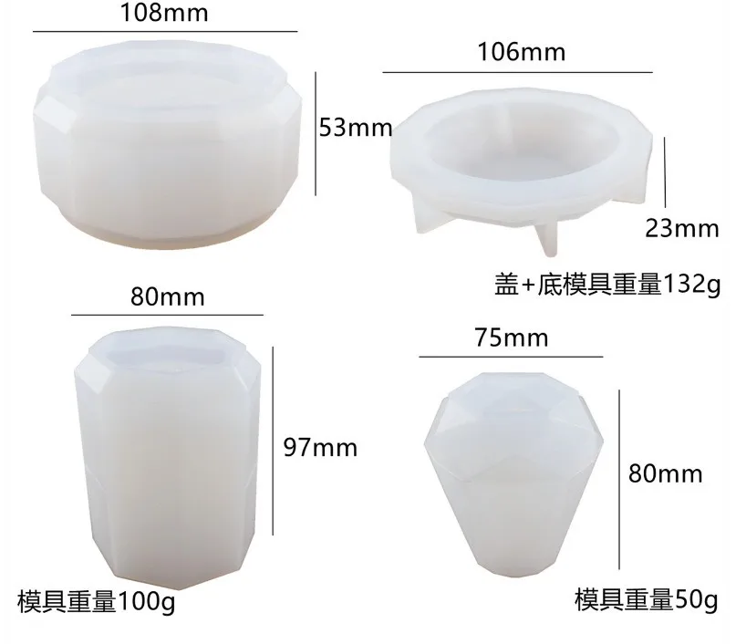mirror surface high quality silicon mold for pen holder storage box an for resin art molds for epoxy resin