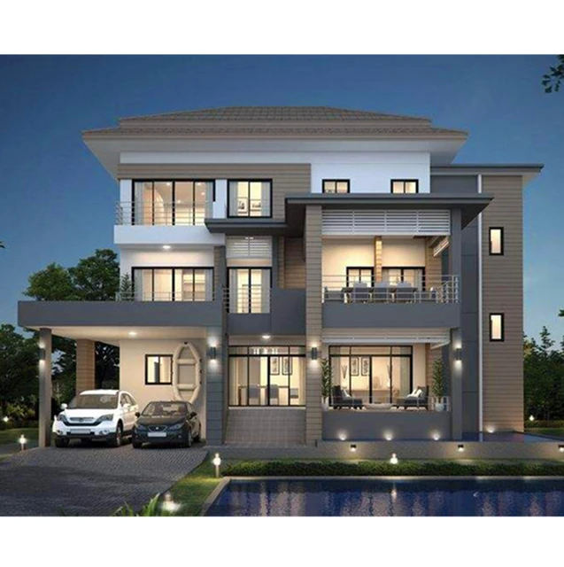 Luxury Mobile Prefabricated Light Steel Villa Waterproof Portable Home for Apartment or Carport Use
