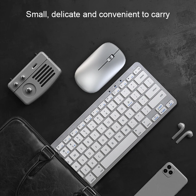 Factory Price 78 Keys Mini Wireless Mouse Keyboard Combo Rechargeable Bluetooth Keyboard and Mouse for Laptop Tablet PC