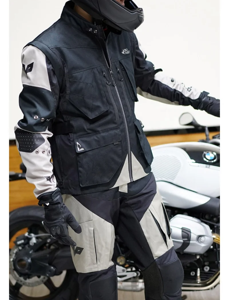DUHAN Men Motorcycle Jacket Pants Suit Protective Gear Motorbike