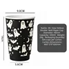 Halloween-themed black paper cup-16 oz