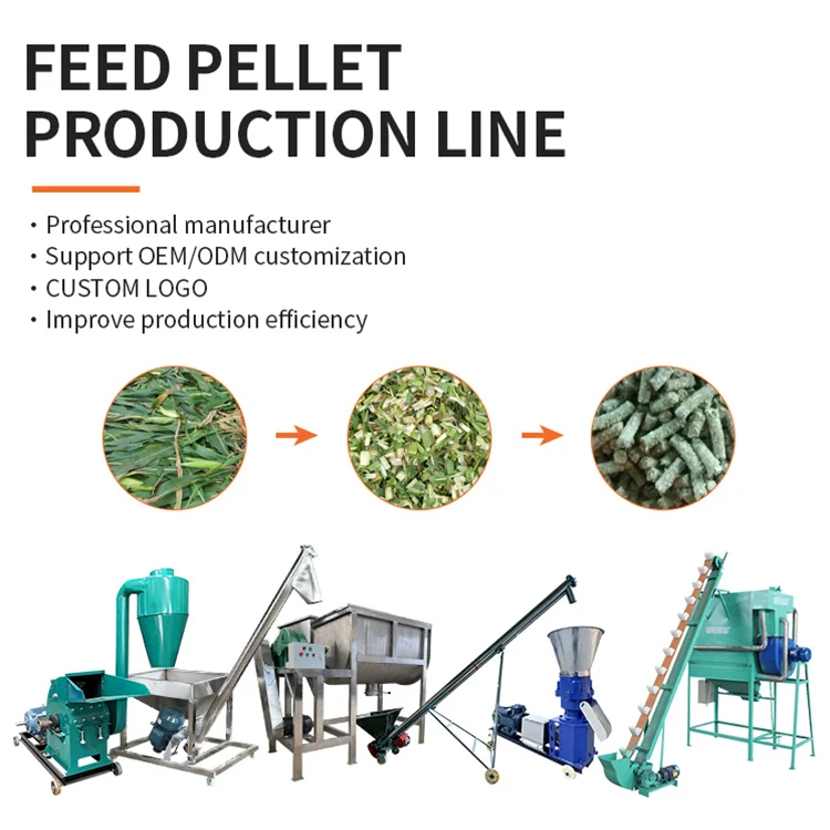 Customization Complete Fertilizer Pellet Small Chicken Food Granules Animal Feed Granulate Production Line For Sale