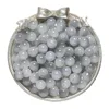 Two-tone glass imitation jade beads - white and gray