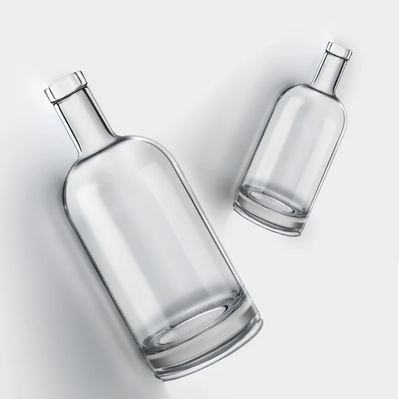 Matte Black Glass Gin Bottle 500ml 750ml Frosted Black Spirit Liquor Vodka Glass Wine Bottle 750ml Glass Olive Oil Bottle
