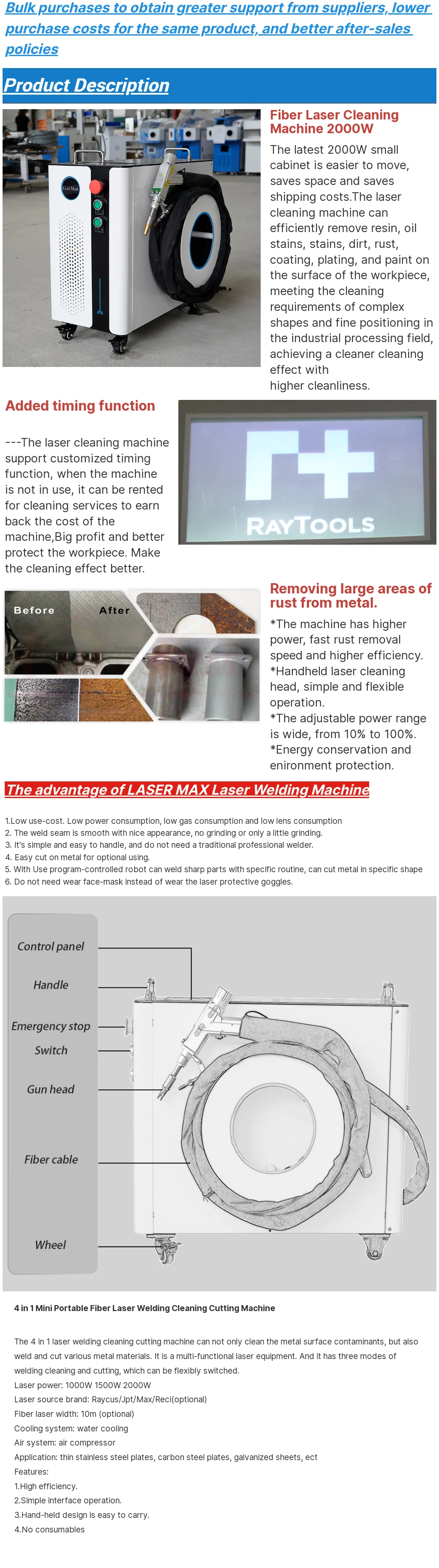 Portable 1500W MAX Air Cooling Weld Gun Mini Handheld Laser Welding Machine for Stainless Steel Carbon Steel Aluminum