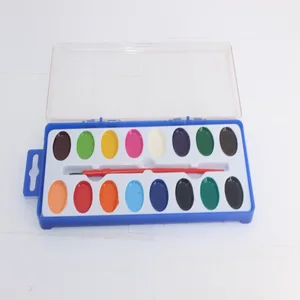 School16 16-Piece Watercolor Paints Set Essential for Home School Classroom & Party Art Activities for Paper Canvas Glass