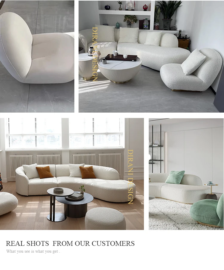 Soft Round Modern Couch Simple Sofa Minimalist Special Shaped Cashmere ...