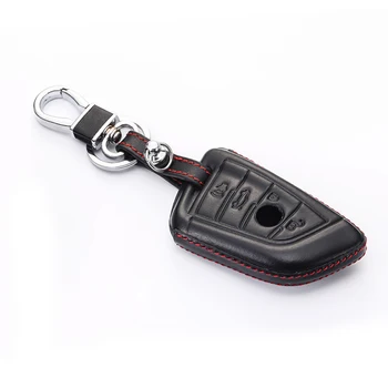 4D Leather Car key Case For BMW 525li F15 F16 F48 F85 G30 G11 M 2018 X1 X3 X4 X5 X6 35i 50i keychain