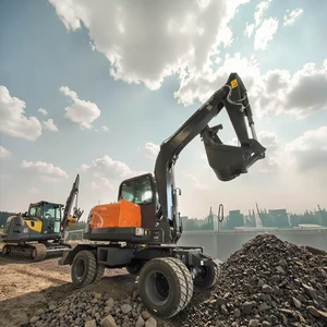 EPA and EuroV Engine Heavy Duty Wheel Excavator 6Ton Wheel Excavator for Sale