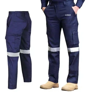 Hi Vis Clothes Trousers Worker Clothing Safety Overalls Workwear High Visibility Cargo Work Pants Men
