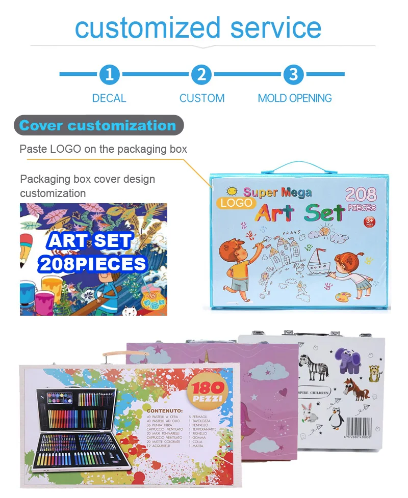 Wood Deluxe Color Set De Arte 145 Piezas Art Crafts Pencil Supplies