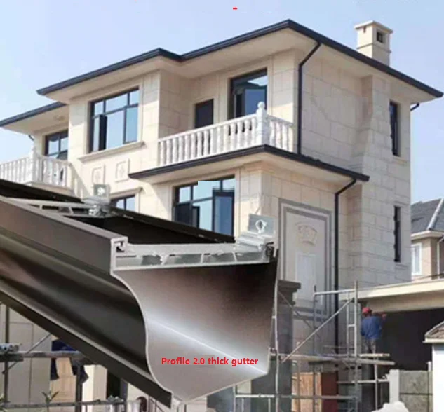 Building Material Export Low Price Half Round Water Aluminum Rectangular Gutter Rain Chain Gutter