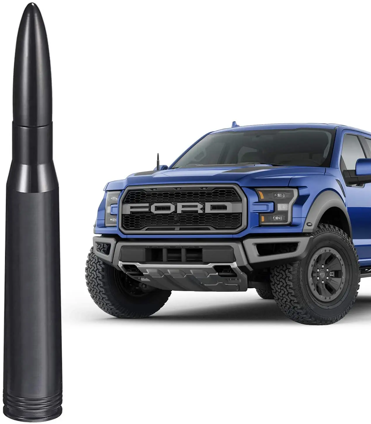 5.5-Inch Rubber+ABS Mast BASIKER Antenna for Ford F150 F250 F350 Radio Antenna Mast for Dodge Ram 1500 