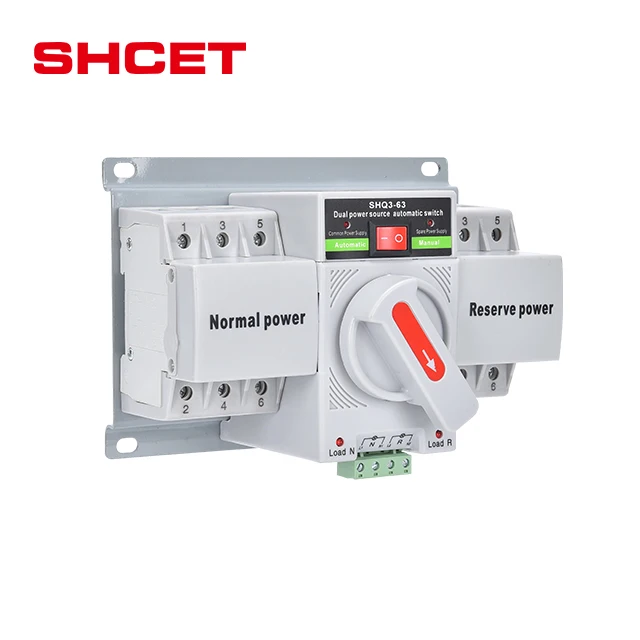 Manufacturers Ats Dual Power Din Rail Automatic Transfer Changeover Switch Generator 2P AC380V-400V 16A 20A 25A 32A From SHCET