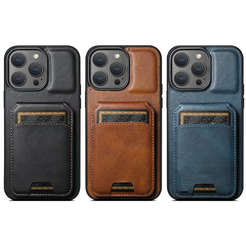 Laudtec PU Leather Cell Phone Case With Card Pocket Kickstand Mobile Phone Cover For iPhone Series