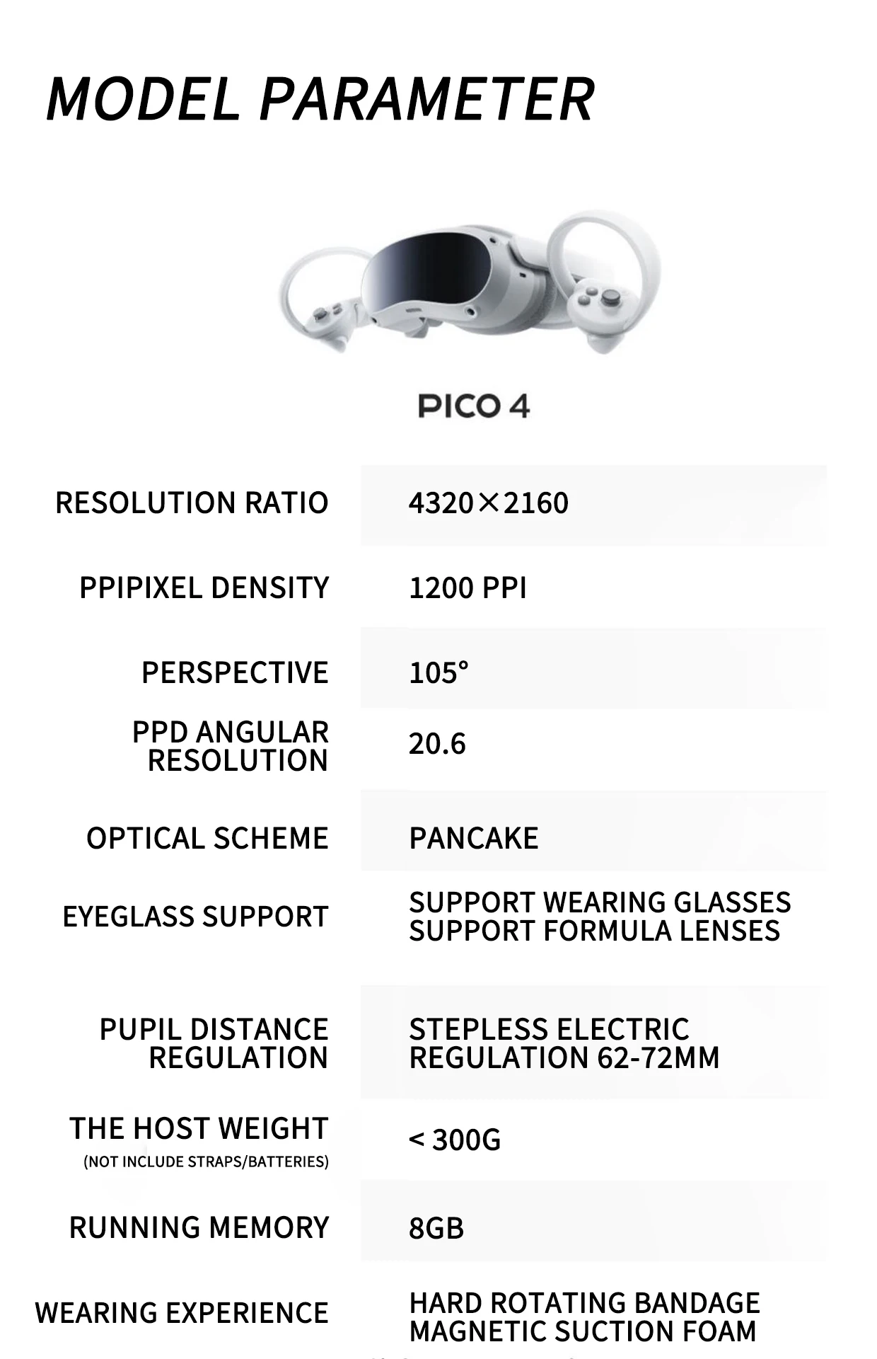 HOT SALE NEW VR Glasses Product PI-CO 4 All-In-One VR Headset 8GB+256GB 4K 72Hz/90Hz 6Dof 105 FOV Spatial Function