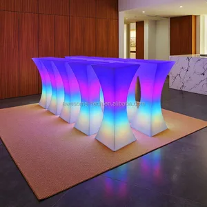 Modern LED Glowing Hotel Table Color-Changing Waterproof Light-Up Furniture for Events Wedding