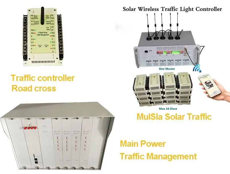 Intersection Traffic Light System Smart Control Traffic System Wireless Solar Traffic System IP 65