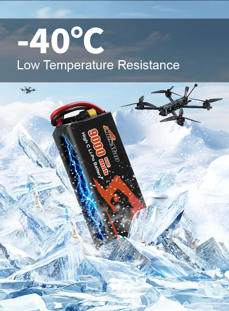 KlesMan 6S Lipo Drone Battery 9000mah 22.2V Li-ion Lithium polymer Batteries for RC FPV Drone UAV 4