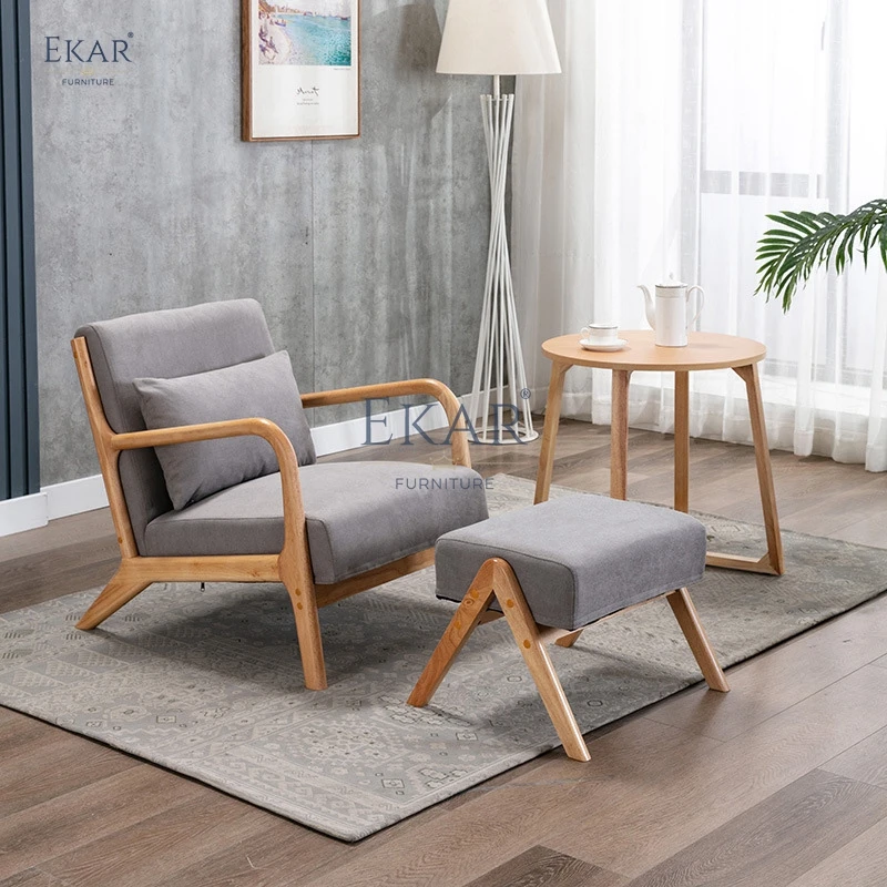 product modern lounge chair with comfortable upholstered seat and wooden legs-61