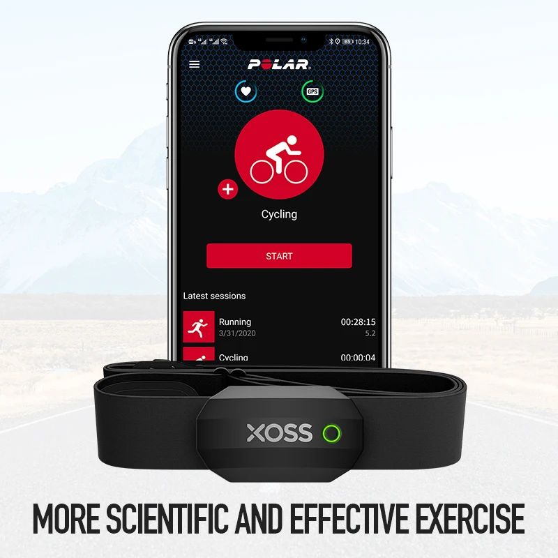 Профессиональный Спортивный нагрудный датчик сердечного ритма XOSS ремешок для мониторинга здоровья фитнеса умный GPS BT пульсометр