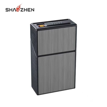 Hot-selling USB Charging Lighter Cigarette Case,   Creative Portable Durable Moistureproof   Zinc Alloy Cigarette Case