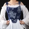 Navy Blue with Light Orchid Print