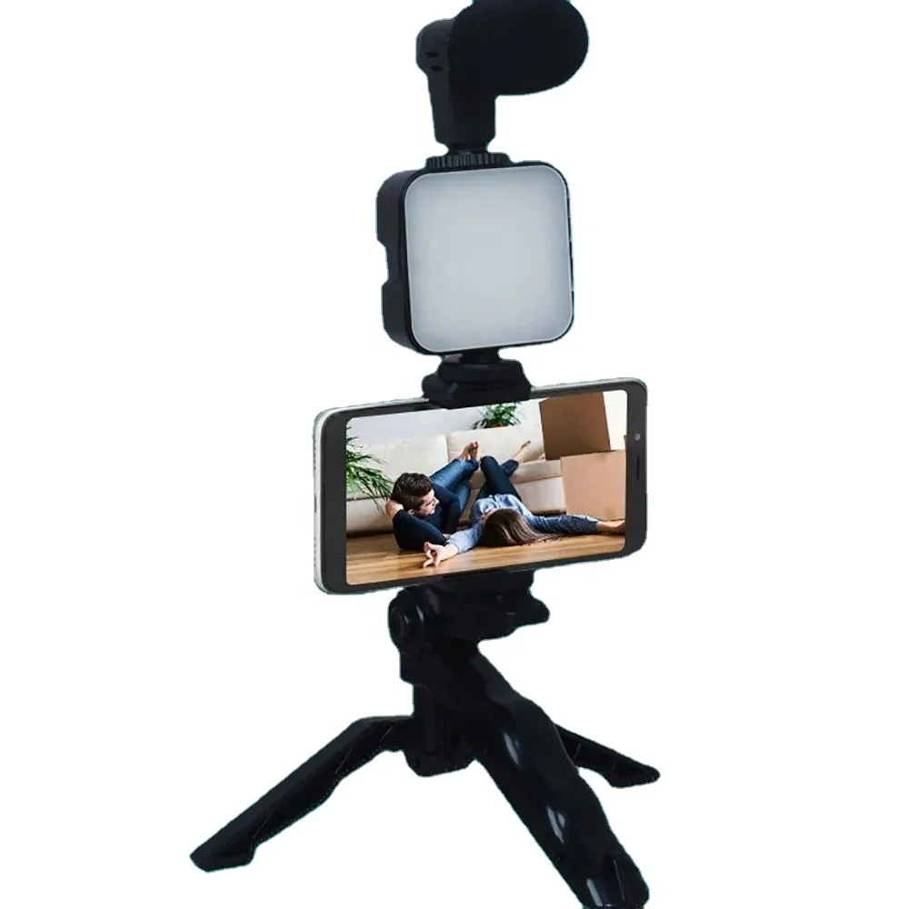 Vlog Beginners Smartphone Kit With Led Light Tripod For Video