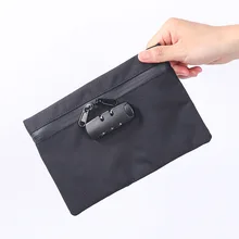 Water Resistant Multi-Function Security Money Bag with Zipper Closure Travel-Friendly Bank Pouch for Cash Locking Storage