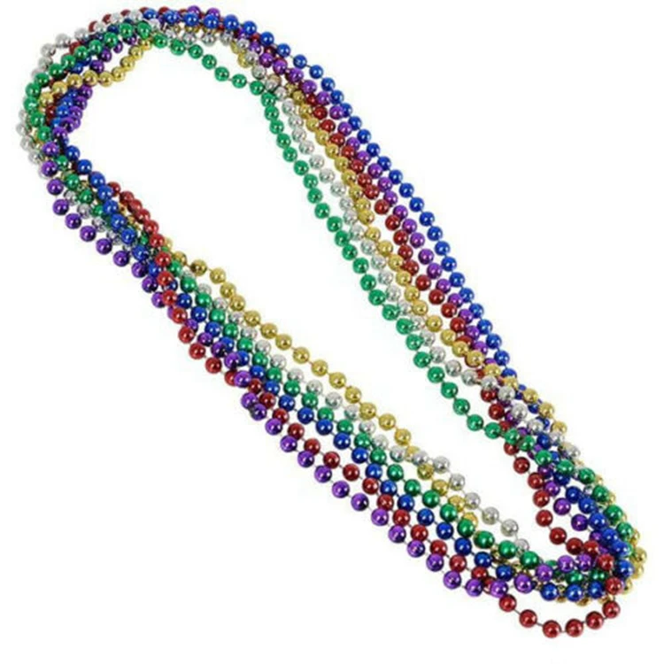 Bulk 48 Pc. Rainbow Mardi Gras Bead Necklaces | Halloween Express