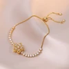 White bauhinia zircon bracelet