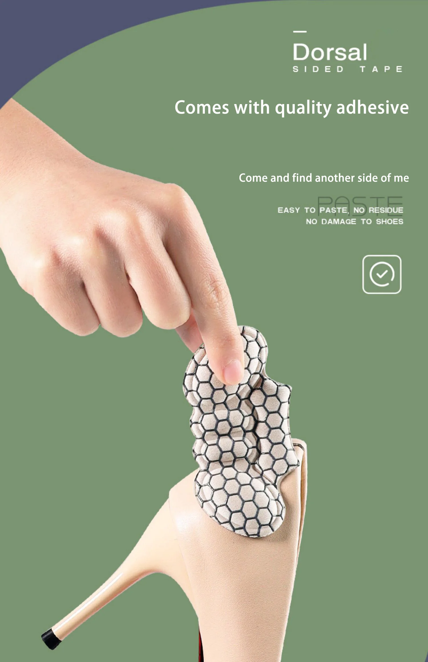 Anti-Wear Heel Patch with Butterfly Back, Prevent Skidding & Shoe Loss